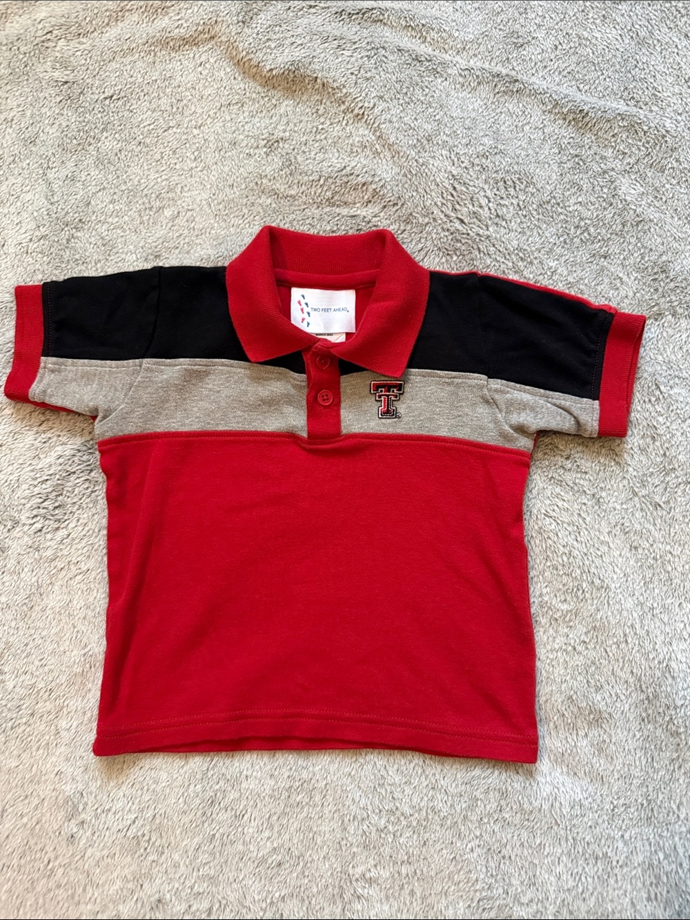 Texas Tech Red Colorblock Polo Top
